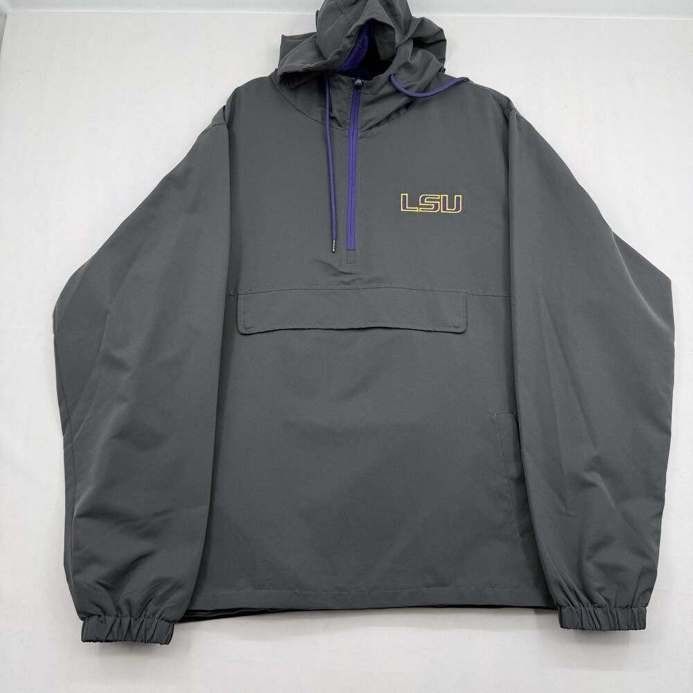 LSU Tigers Colosseum Miles Lightweight Jacket Charcoal Grey Quarter Zip Mens XL